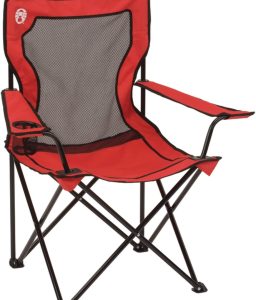 Coleman Broadband Mesh Quad Camp Chair with Carry Bag & Cup Holder, Cooling Mesh Back with Adjustable Arms