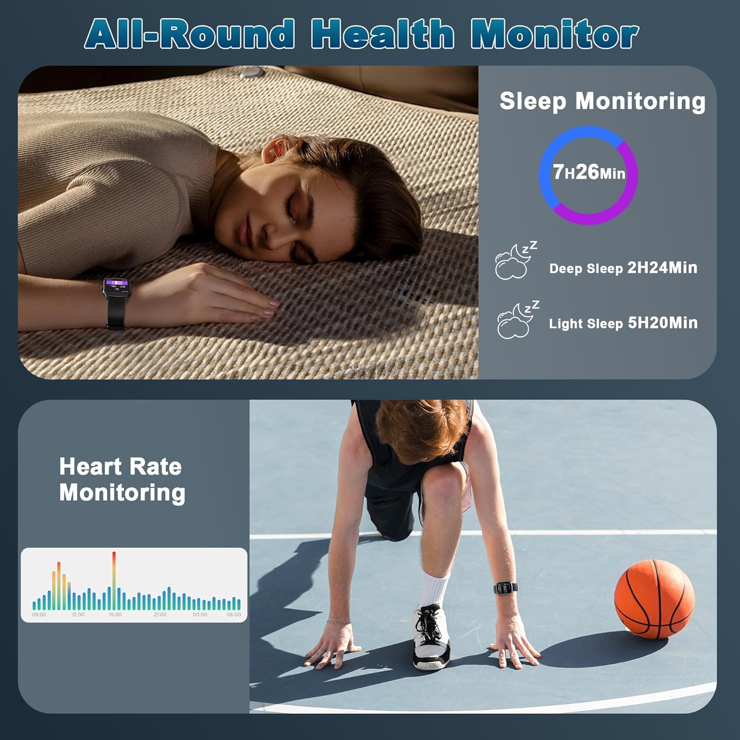 Smart Watch for Men Women, 1.95'' HD Curved Screen Smartwatch(Answer/Make Call), Fitness Tracker with 112 Sport Modes, IP68 Waterproof Fitness Watch with Heart Rate/Sleep Monitor/Pedometer/Calories - Image 5